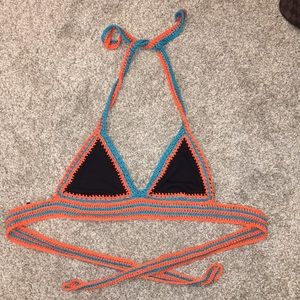 Topshop Embroidered Halter Bikini